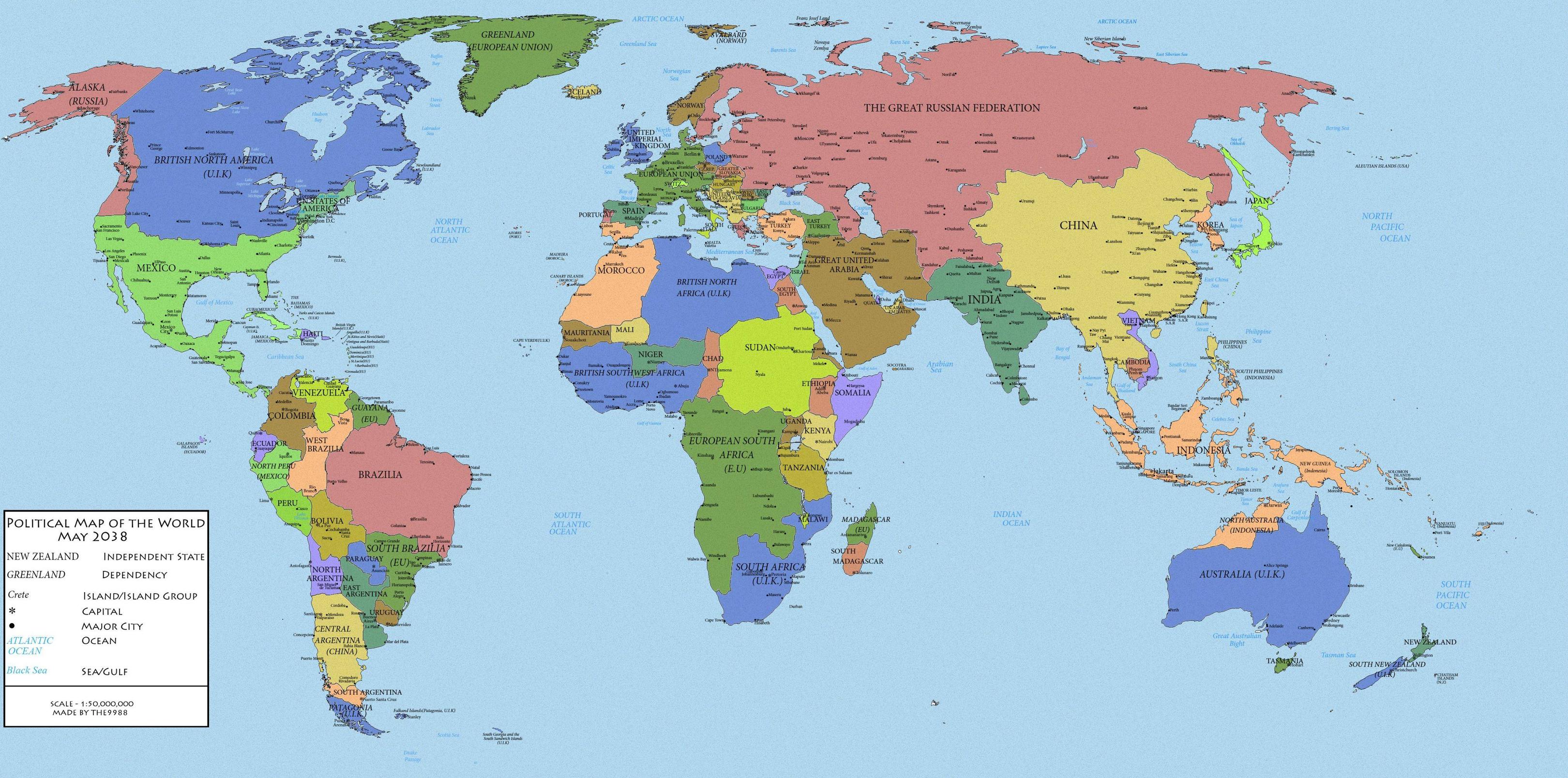 Карта Мира 2038