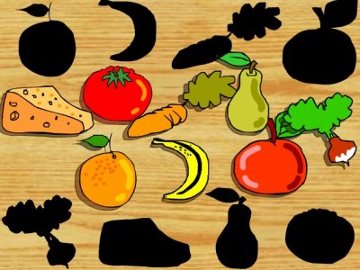 Расставь фрукты и овощи
