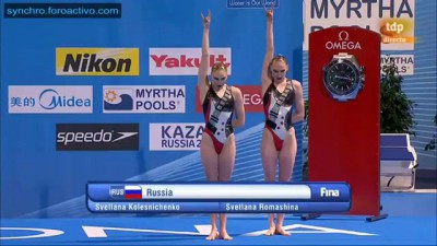 Svetlana Kolesnichenko/Svetlana Romashina Free Duet Preliminary Barcelona World Championships 2013