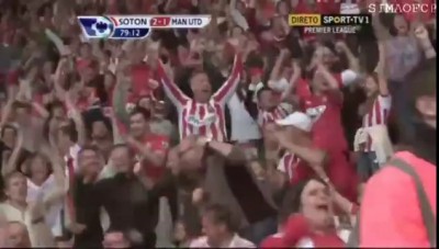 Amazing! Southampton fan spotted asleep just before going 2-1 up v Manchester United