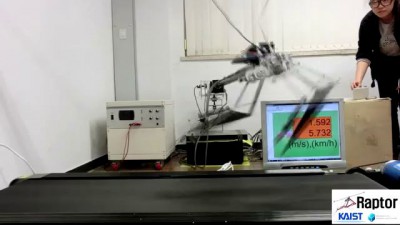 KAIST Raptor robot runs at 46 km-h, Active tail stabilization