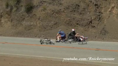 Motorcycle Crashes into Bicycles 4/27/2013