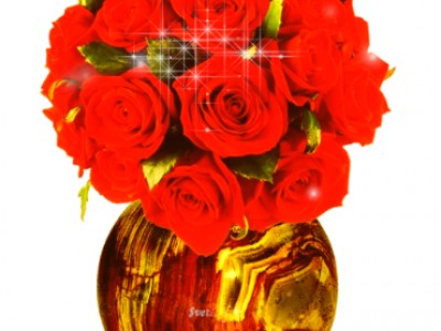Флеш-Букетик роз в вазе