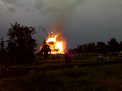 Пожар деревянной церкви