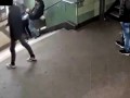 A Man steps a Woman down the stairs in Berlin Germany/Zavallı kadını bir tekmede yere serdi