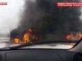 Четыре фуры сгорели после ДТП на федеральной трассе в Тюмени