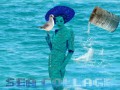 Sea collage(woman and sea gull)