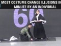 Most costume change illusions in one minute - Guinness World Records
