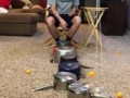 Ping-Pong Ball and Swinging Cup Trick Shot