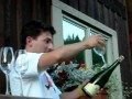 Opening Champagne with a glass