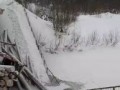 Усть-илимск ,сломался мост из за нагрузки груженого лесоводства. река Полива