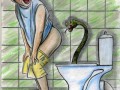 Змея из унитаза Рисунок Альберта Растяпина