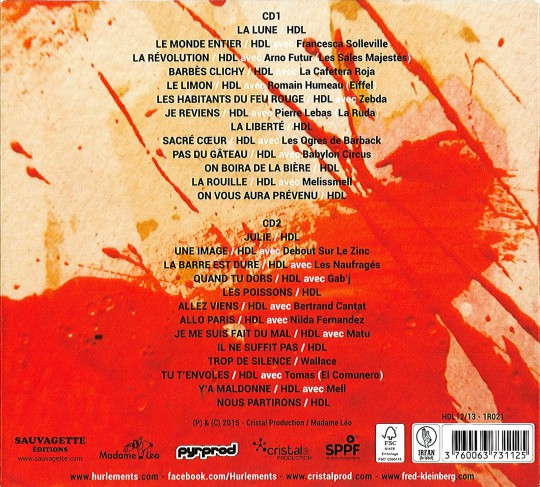 Les Hurlements d'Léo - Chantent Mano Solo (2015) Rear