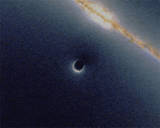Галактика пролетает мимо черной дыры