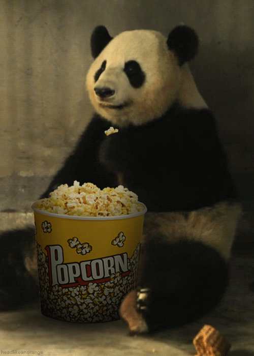 Панда, попкорн