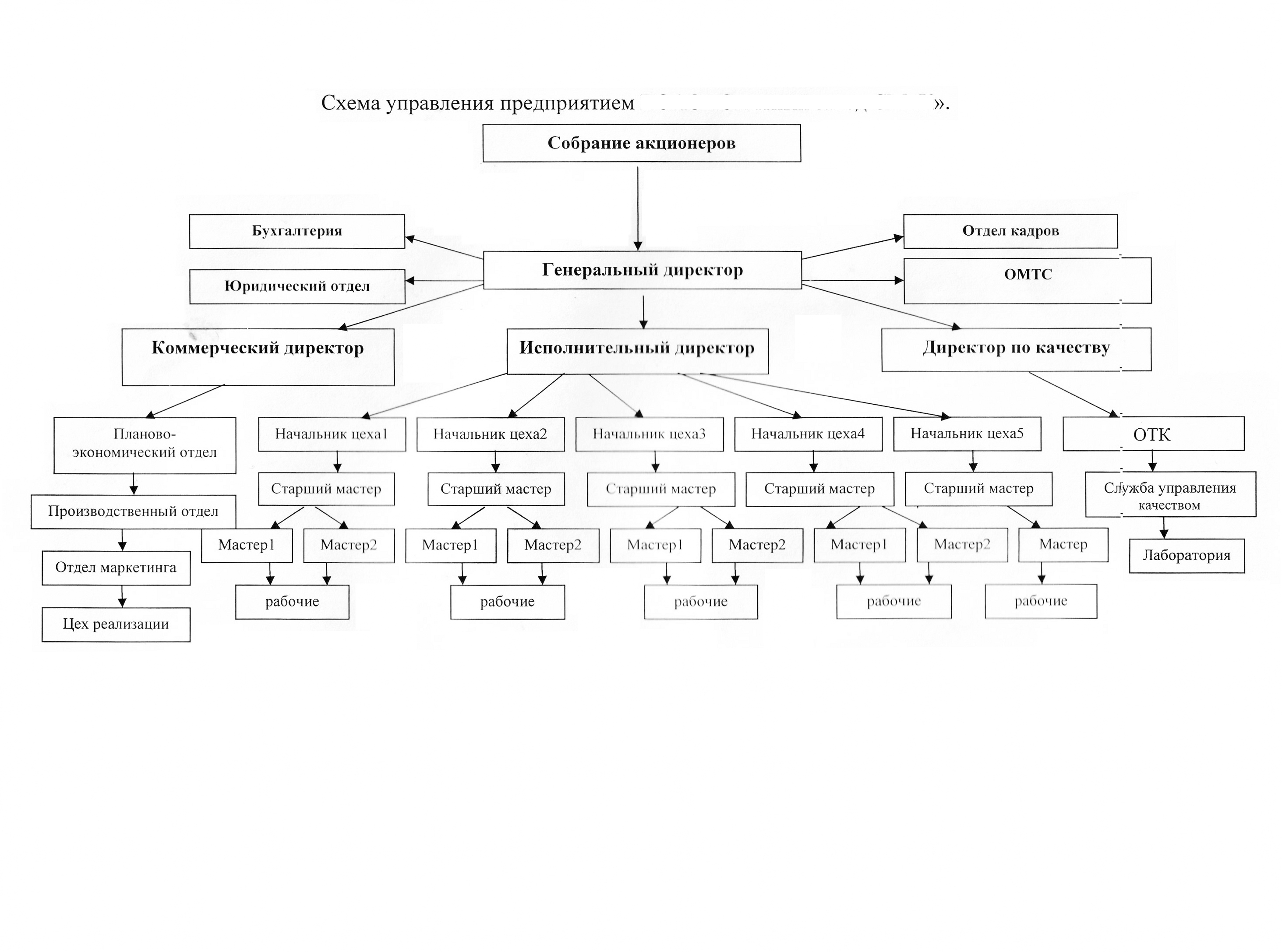 Организационная структура управления предприятием схема