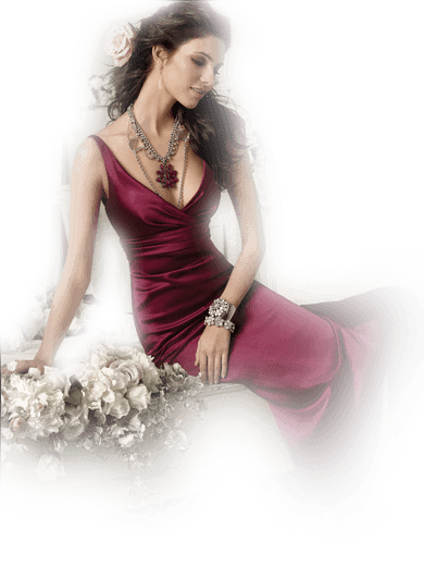 Девушка в бордовом платье с букетом роз