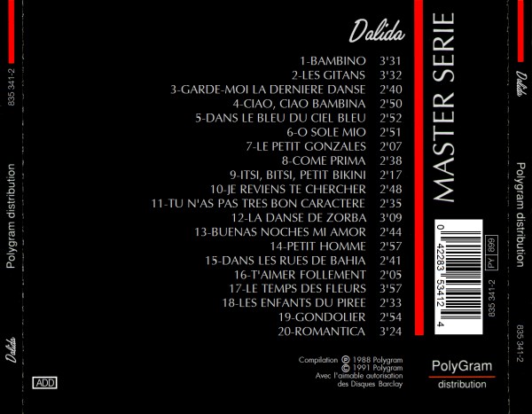 Dalida VOL 1 back