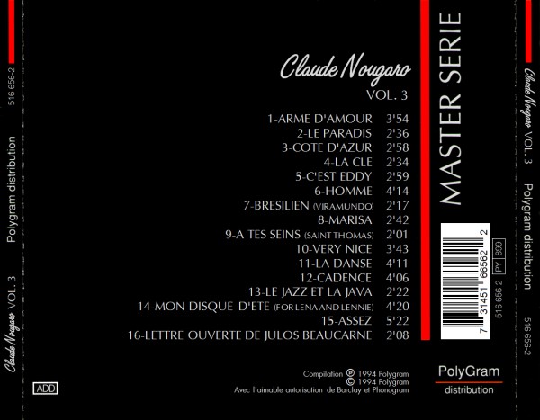 Claude Nougaro VOL 3 back