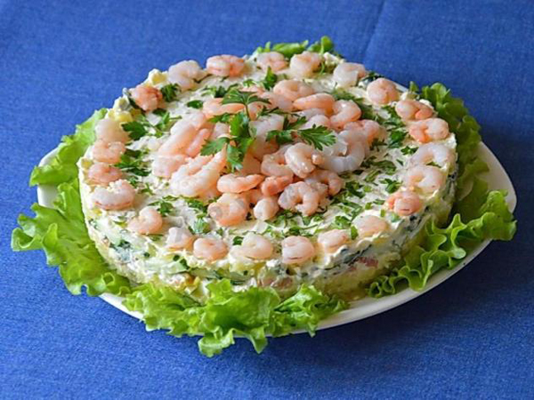с креветками и кукурузой