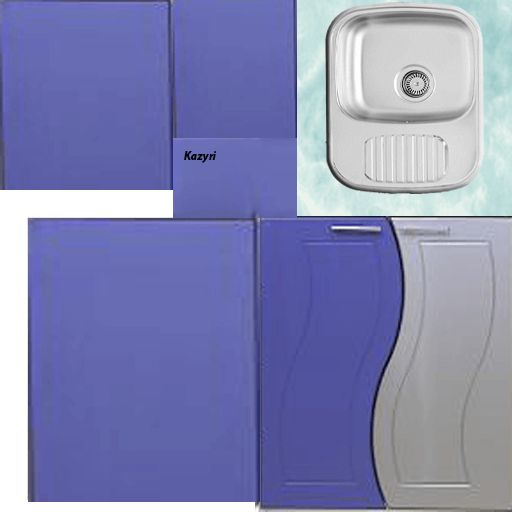 Шкафчик кухонный бело-синий