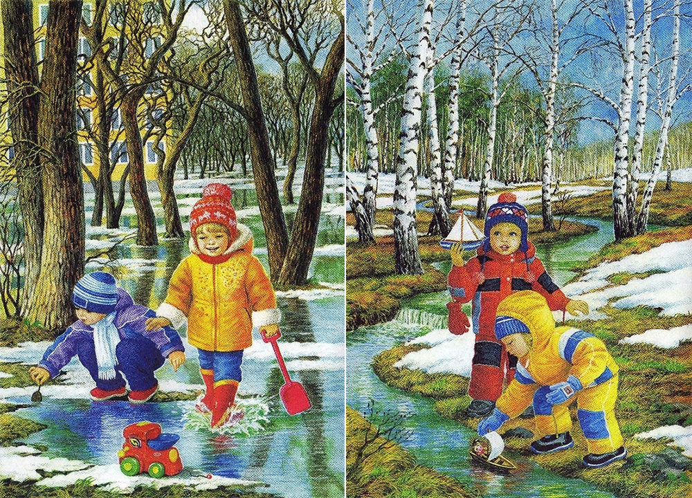 Картина м Пишванова в зимнем парке. Картины о весне для дошкольников. Весенние картинки для детей.
