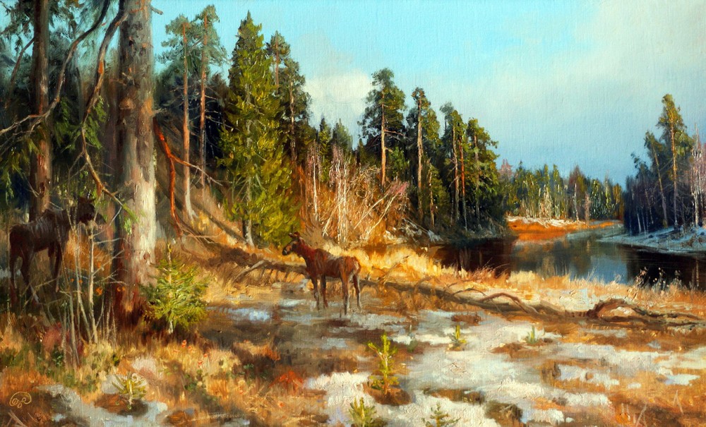 остроухов илья семенович ранняя весна. художник остроухов илья семенович. ). хорошо в лесу ранней весной в полдень. ефим ефимович волков золотая осень тихая речка.