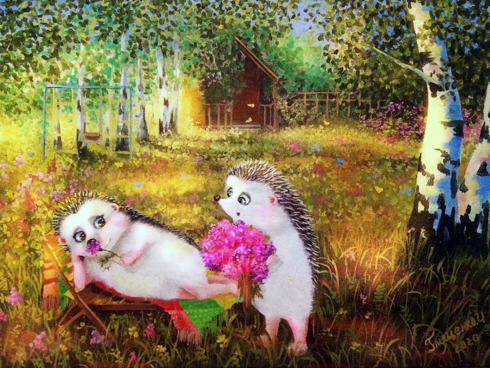 Картины ежики ирины глущенко