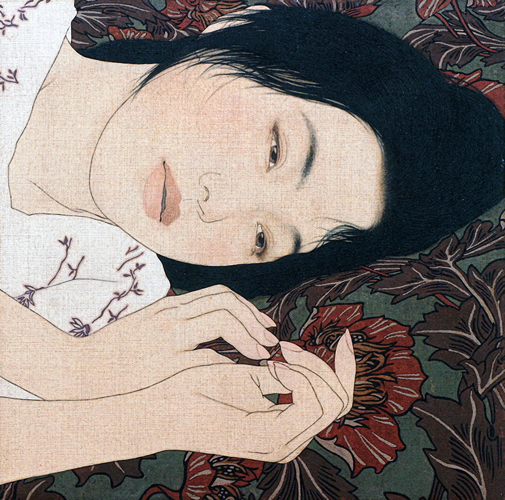 Японские спящие девушка. Икенага Ясунари (Ikenaga Yasunari). Икенага Ясунари картины. Японский художник Икенага Ясунари (Ikenaga Yasunari). Живопись нихонга Япония.