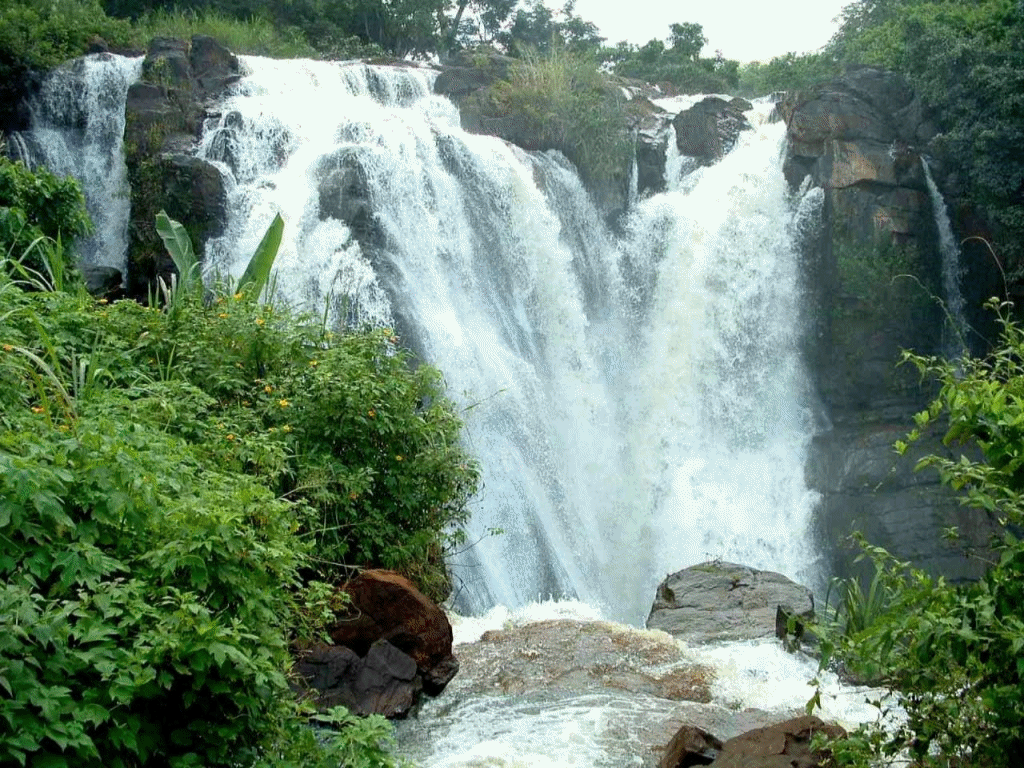 Водопад Чхонджиён. Живые водопады. Движущиеся водопады. Анимированные водопады.