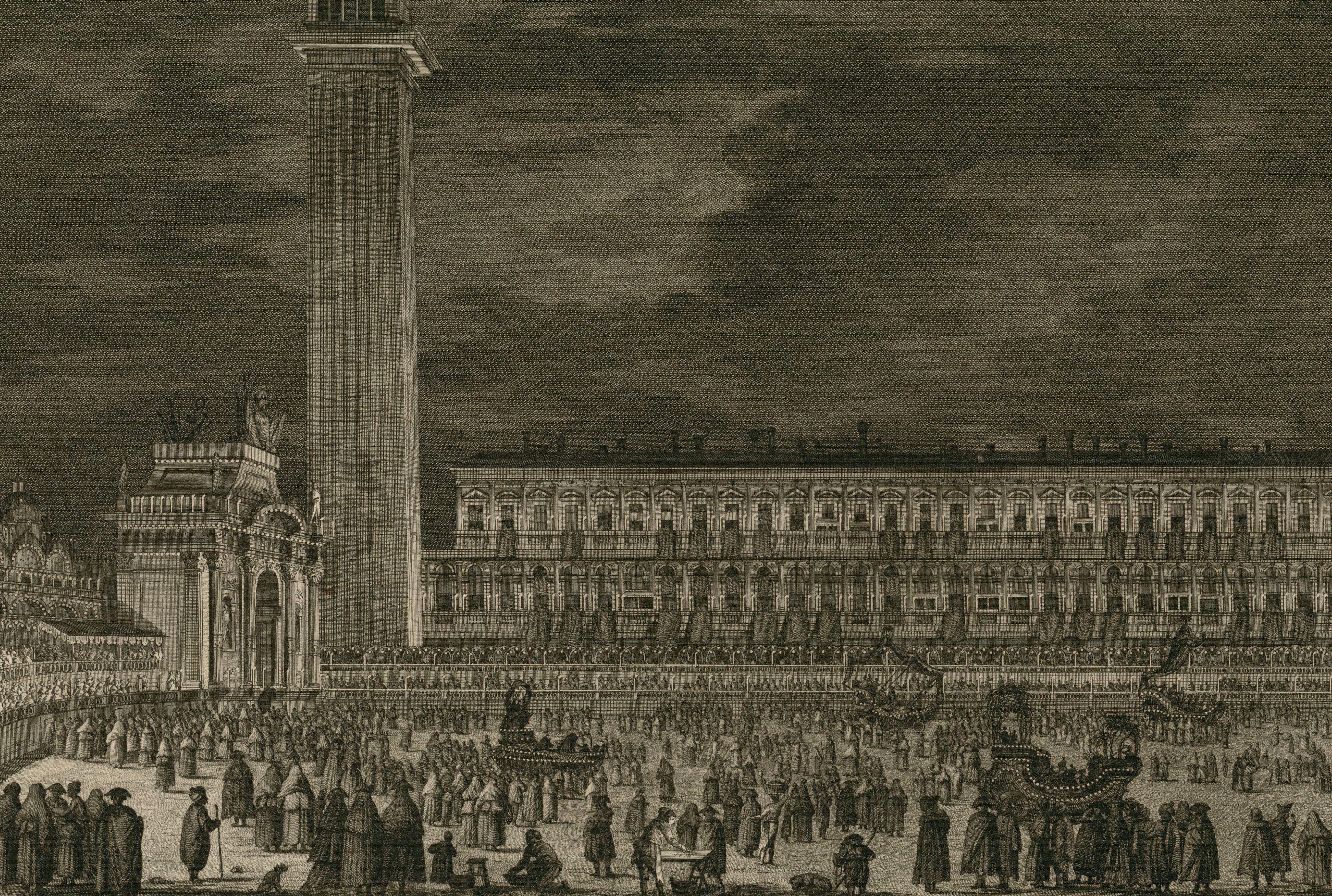 1782. Amphitheatre Erigé dans la grande Place de St Marc de Venise pour le soir du 24 Janvier 1782,