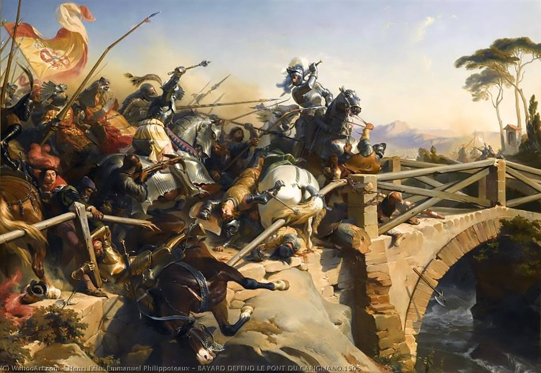 Henri-Felix-Emmanuel-Philippoteaux-BAYARD-DEFEND-LE-PONT-DU-CARIGLIANO.1505