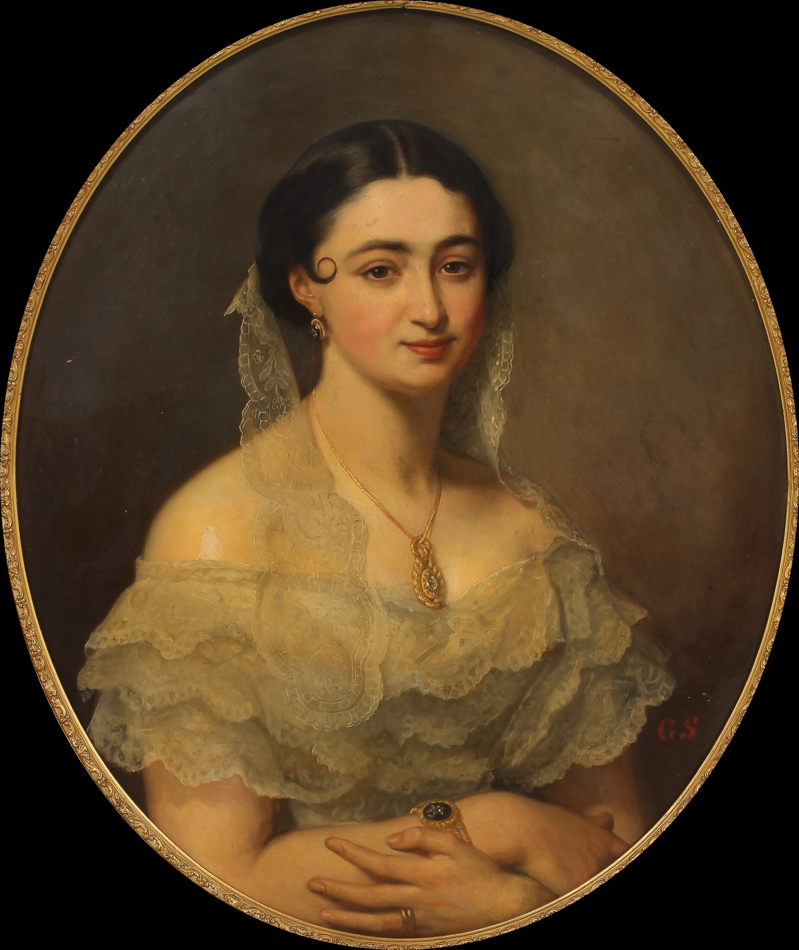 Geskel Saloman (1821-1902) Portrait of Mathilde Delbanco - Catherine La Rose