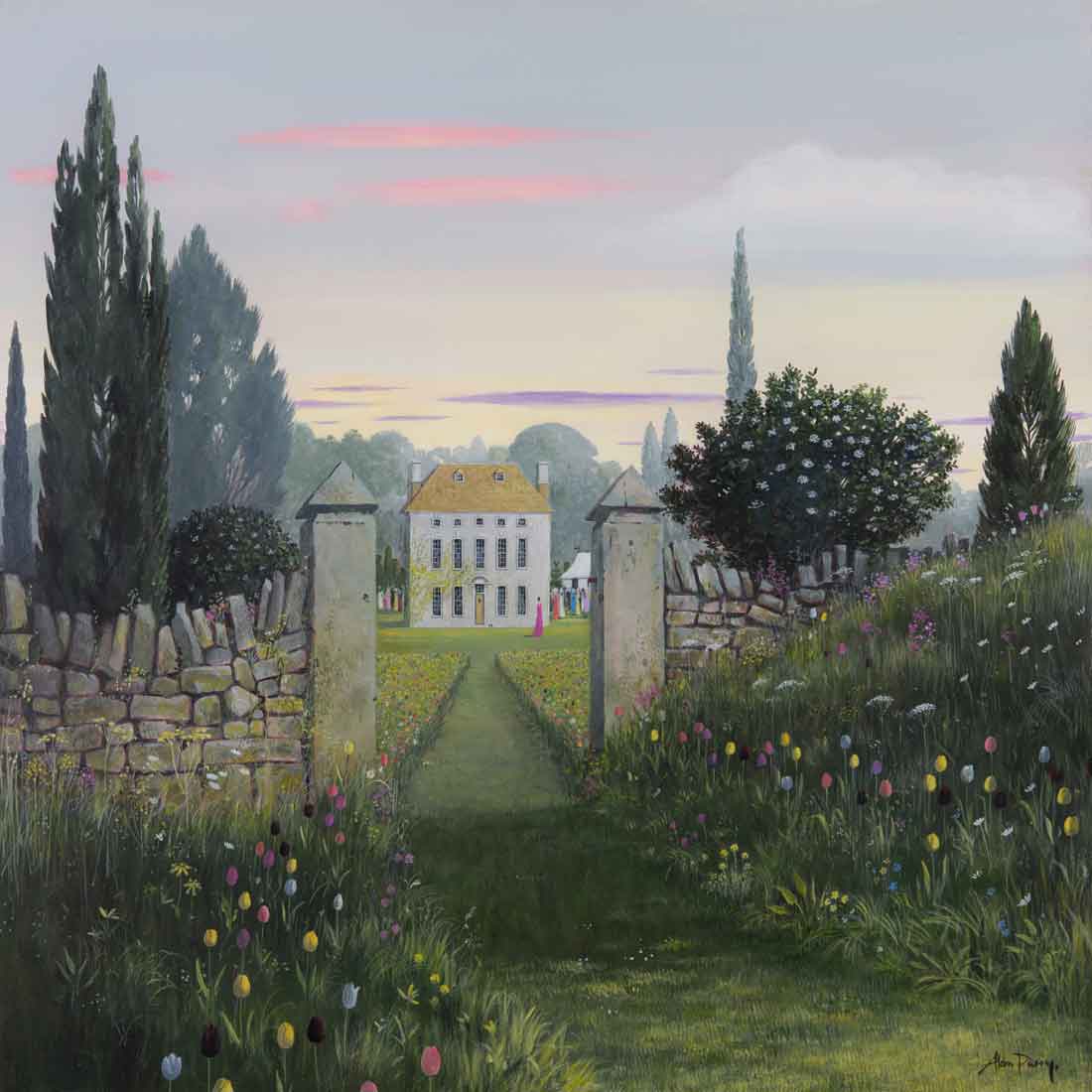 Alan-Parry-Garden-Party-painting-English-country-house-figurative-London-art-gallery