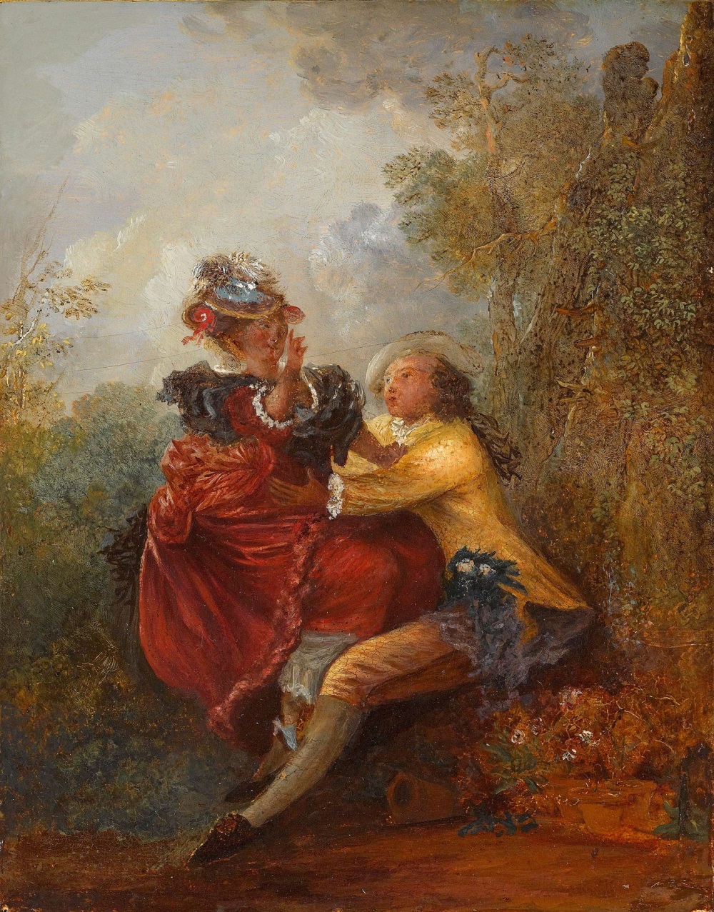 24 Пара. Придворные (La cour)_24.4 х 18.4_х.,м._Частное собрание