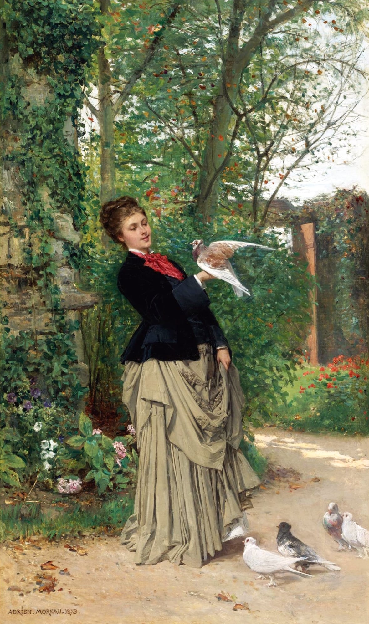 Adrien-Moreau-The-Favourite-Bird-1873-Sothebys