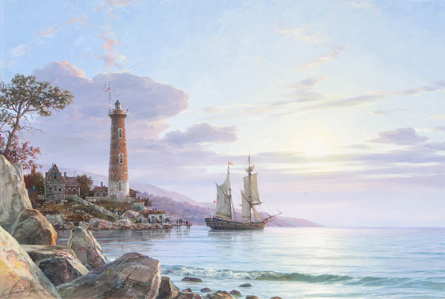 Chernenko-004-ship_lighthouse_sea-b