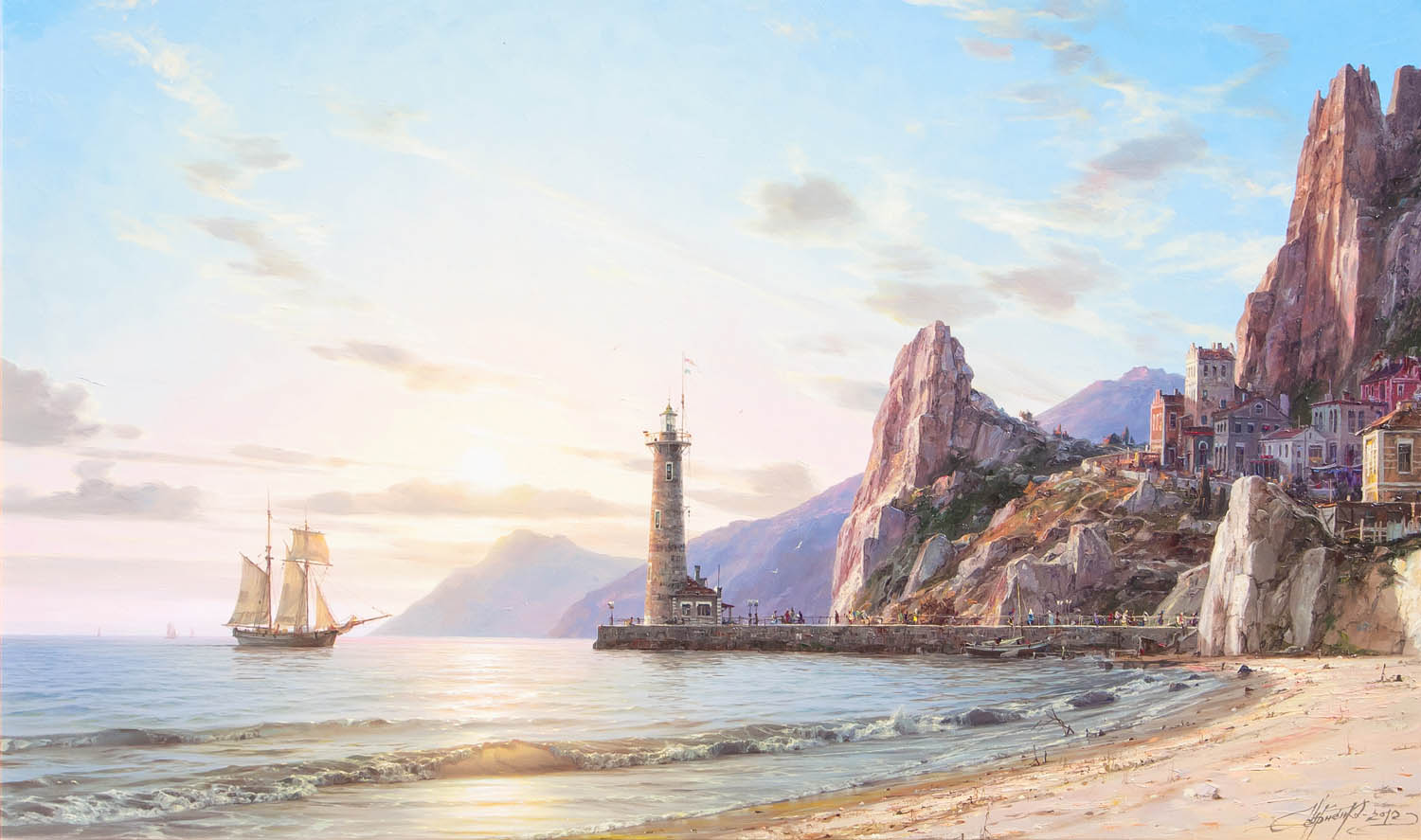 Chernenko-008-ship_sea_cliff_lighthouse_castle-b