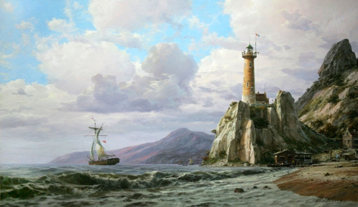 Chernenko-026-ship_waves_sea_rock_lighthouse-b