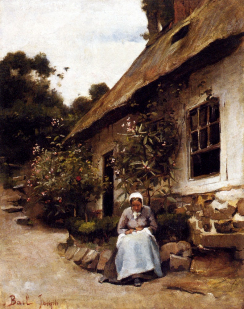 woman_sewing_in_front_of_her_cottage-large