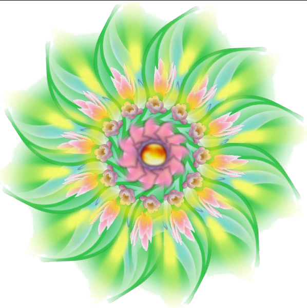 кругом цветок зеленый