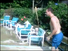 прыжок в бассейн удачный
