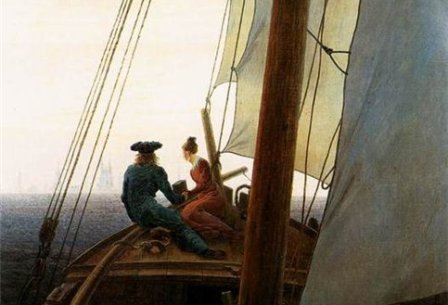 Каспар Давид Фридрих На парусной лодке 1819 г.