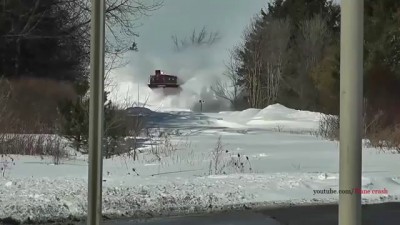 NEW 2014 Awesome Powerful Train plow through snow railway tracks Watch full HD