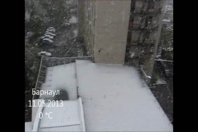 Барнаул, снегопад 11.05.2013