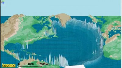 Atlantic Ocean Asteroid Tsunami Simulation - 3d.wmv