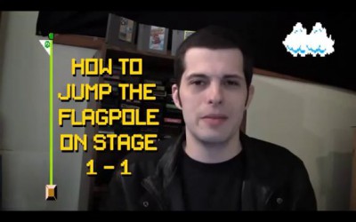 Jumping Over The Flagpole On Stage 1 in Super Mario Bros with Mike Matei (рус.озвуч)