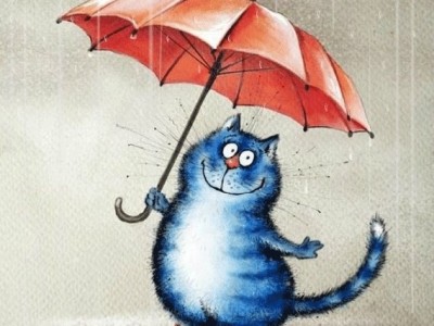 Котик под зонтом2