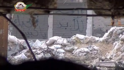War in Syria. Greetings from trunk of the tank in the forehead videographer FSA
