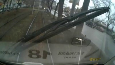 Авария трамвая с иномаркой ДТП